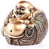 lachineuse - Statuetta grande Buddha Rieur - Tradizioni buddiste - Porta felicità, fortuna e prosperità - Suetuette in resina dorata 15 x 15 cm - Idea decorativa e regalo Cina, Asia