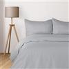 Komfortec Biancheria da letto Deluxe 200x200 3 pezzi - set copripiumino 200x200 con federe, set biancheria da letto 200x200 in microfibra con cerniera, morbido, no stiro, grigio
