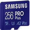 GielleService Scheda Memoria Micro SDXC Samsung PRO Plus 256 GB UHS-I U3 Classe 10 con adattatore MB-MD256KA/EU