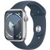 Apple Watch Series 9 GPS Cassa 45mm in Alluminio Argento con Cinturino Sport Blu