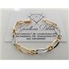 Oro BRACCIALE ORO 18 Kt 750% Donna Bicolore GIALLO BIANCO Maglia A Catena Con Ovali