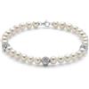 Miluna Bracciale Miluna PBR2765v Oro Bianco e 3 perle diamantate Bracelet perla