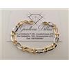 Oro BRACCIALE ORO 18 Kt 750% GIALLO BIANCO Donna Bicolore Maglia Ovali CATENA Larga