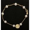 SR Bracciale Oro 18K 750 Mls. Perle E Medaglia Vergine Bambina.