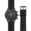 Breil Orologio Breil SIX.3.NINE TW1807 Cronografo Doppio Cinturino Maglia Pelle Nero