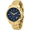 Maserati Orologio Maserati Successo Cronografo uomo R8873621021 Acciaio Dorato Blu 45 mm