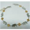 Produzione Orafa Aretina BRACCIALE DONNA RAGAZZA ORO GIALLO BIANCO 18KT 750 ELEFANTINI CUORI BRACELET OR