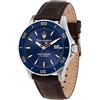 Maserati Orologio Maserati Competizione uomo R8851100004 Watch Pelle Marrone ceramica Blu