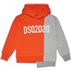DSQUARED2 Felpa Dsquared2 bimbo DQ1616D003G arancione color block grigio logo cappuc