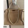 FENDI LARGE PEEKABOO BORSA MANO TRACOLLA BEIGE & WHITE 8BN210-5AV-159-0397 NUOVA