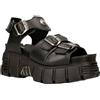 New Rock Stivali M-BIOS101-C2 Unisex Nero Metallizzato 100% Pelle Sandali Punk