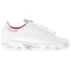 PREMIATA scarpe donna Sneaker BELLE 5721 pelle bianco con ricamo rosa paillettes