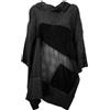 TADASHI WORKING OVERTIME by TADASHI blusa donna over patchwork nero CA125 MADE IN ITALY