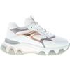 HOGAN scarpe donna Sneaker Hyperactive in pelle e tessuto a rete bianco e grigio