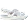 HOGAN scarpe donna Sandalo H257 realizzato Pelle bianco argento Suola platform
