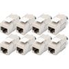 DIGITUS Modulo Keystone Cat-6A schermato - 8 pezzi - Jack RJ45 - 500 MHz 10GBase-T - AWG 26-22 - Progettabile - Con fascetta - Montaggio senza attrezzi