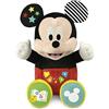 Clementoni Baby - Disney Baby Mickey Prime Storie, Peluche Raccontastorie Interattivo per Bambini 12+ Mesi, con 4 Libricini Illustrati, 100% Lavabile, Lingua Italiana, 17734