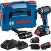 Bosch Professional 18V System Trapano-Avvitatore a Batteria Gsr 18V-90 Fc (Flexiclick System, Coppia Max 64 Nm, Motore Brushless, 2 Vel., Incl. 2 Batterie Procore 4.0 Ah, Caricab., 4 Att., in L-Boxx)