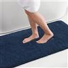 Homaxy Tappeto da bagno antiscivolo, lavabile, morbido, soffice, tappeto da bagno Shaggy, a pelo lungo, in microfibra, 51 x 76 cm, blu marino