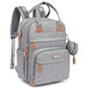 BabbleRoo Zaino per pannolini con fasciatoio per neonati, grande capacità, borsa multifunzione, impermeabile, borsa da viaggio con custodia per ciuccio staccabile, unisex (grigio)