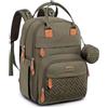 BabbleRoo Zaino per pannolini con fasciatoio per neonati, grande capacità, borsa per pannolini multifunzione, impermeabile, borsa da viaggio con custodia per ciuccio staccabile, unisex (esercito