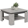 Hela Tische, Tim - Tavolino quadrato da divano, materiale a base di legno rivestito in melammina, bordo colorato, effetto cemento/antracite, 68 x 68 x 41 cm