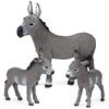 ELECLAND 3Pcs Figure di asino Giocattoli, Figurine di animali da fattoria Giocattoli Toppers per torte di animali da fattoria asino per bomboniere per feste di compleanno per la tavola di Natale