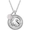 Engelsrufer Collana da donna in argento sterling e ciondolo con segno zodiacale, con 2 zirconi e un ciondolo in pietra di quarzo rosa, lunghezza: 50 cm, Länge 42 + 4 + 4 cm, Argento sterling, Quarzo