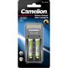 Camelion Travel BC-1001A - Caricabatteria a celle tonde, con batterie NiMH Micro (AAA), stilo stilo stilo (AA), blocco 9 V