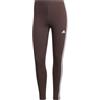 adidas Donna Essentials 3-Stripes High-Waisted Single Jersey Leggings, Shadow Brown, XS