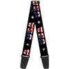 buckle-down tracolla per chitarra, USA w/Star Black/US Flags