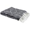 HOME DECO FACTORY Plaid in jacquard geometrico marino, 125 x 150 cm, decorazione tessile per interni e copriletto