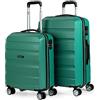 ITACA - Set valigie - Set Valigie Rigide Offerte. Valigia Grande Rigida, Valigia Media Rigida e Bagaglio a Mano. Set di Valigie con Lucchetto Combinazione TSA, Acquamarina