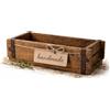 MC-Trend Scatola di legno unica a forma di mattone con finiture in metallo marrone in legno vecchio 32 cm Scatola portaoggetti rustica scatola di legno aspetto usato stile retrò rustico fatto a mano