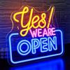 SIGNSHIP LED aperto del segno del neon Sì! SIAMO APERTI Segni al neon per la decorazione della parete Giallo & Rosa & Blu Open Neon Light Sign Up per Bar Ristorante Hotel Shop Club Decor