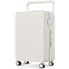 TUPLUS Suitcase Valigia leggera a guscio rigido con 4 rotelle per il trasporto di merci in valigia da viaggio con chiusura TSA, serie IMPRESSION (White, 56 x 36.5 x 22 cm)