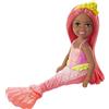 Barbie Dreamtopia Chelsea Mermaid Doll, 6,5 pollici con capelli coralli colorati e tail