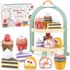 Airlab Torta per Set da Tè Giocattolo, Accessori Cucina Giocattolo Legno per Bambini Bambina, Set Cibo Finto Giocattolo per Cucina Bambini, Regalo Bambino Compleanno Pasqua Halloween Natale 3 4 5 Anni