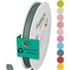 Halbach Seidenbänder Nastro regalo | larghezza 10 mm lunghezza 25 m | nastro prodotto in Germania | nastri regalo in varietà di colori e larghezze, perfetto per confezionare e decorare, colore: verde