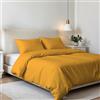 Italian Bed Linen Set Copripiumino Matrimoniale Microfibra Elegant, lavorato in Italia - Parure Copri Piumino - Sacco Piumone 250x200 cm con Patella e Federe Cuscino, Giallo, Matrimoniale
