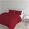 Italian Bed Linen Set Copripiumino Matrimoniale Microfibra Elegant, lavorato in Italia - Parure Copri Piumino - Sacco Piumone 250x200 cm con Patella e Federe Cuscino, Bordeaux, Matrimoniale