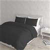 Italian Bed Linen Set Copripiumino Matrimoniale Microfibra Elegant, lavorato in Italia - Parure Copri Piumino - Sacco Piumone 250x200 cm con Patella e Federe Cuscino, Grigio scuro, Matrimoniale