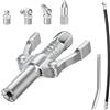 CarBole G Grasso Pistola Accoppiatore,4 Ugelli e 2 Tubi di Estensione | 10000PSI,Compatibile con 1/8 NPT,Antigoccia,Tubo Flessibile 30cm e Tubo di Estensione in Metallo 15cm