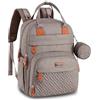 BabbleRoo Zaino per pannolini con fasciatoio per neonati, grande capacità, borsa per pannolini, multifunzione, impermeabile, borsa da viaggio con custodia per ciuccio staccabile, unisex (Kaki)