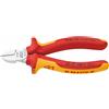 KNIPEX - Tronchese a tagliente laterale, esecuzione cromata isolamento a norme VDE, Lunghezza complessiva mm: 140