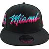 New Era NBA Hoopteam 9Fifty Snapback Cap Miami Heat Nero, Nero , Medium-Large