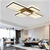 Qiaomao Plafoniera LED Soffitto Moderna 3 Rettangolare Dimmerabile 82W Lampadario Soggiorno con Telecomando 85 cm Acryl Lampada Soffitto, Base Centrale con Illuminazione a LED, Nero