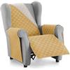 textil-home Textilhome Copridivano Malu 1 Posti con Braccioli - Copripoltrona Relax e Orecchioni Reversibile, Imbottito, Protezione Antigraffio per Divani, Colore Senape