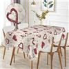 Generic Tovaglia rettangolare stampata impermeabile, stampa ad alta definizione, elegante e resistente，Omaggio 2 Pezzi Pinze Ferma Tovaglia (140_x_240_cm, Cuore Rosso)