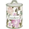 Baroni Home Barattolo Zucchero Decorato in Ceramica con Coperchio Ermetico, Accessorio da Cucina Colorato Resistente, Linea Rose, 11x11x17 cm